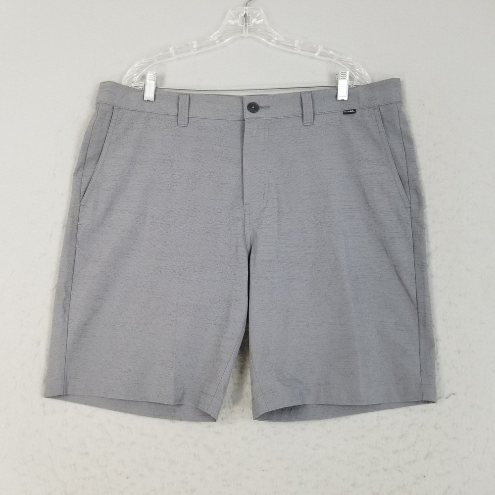 TravisMathew Shorts Mens 38 Grey Beck Golf Performance Flat Front Heathered